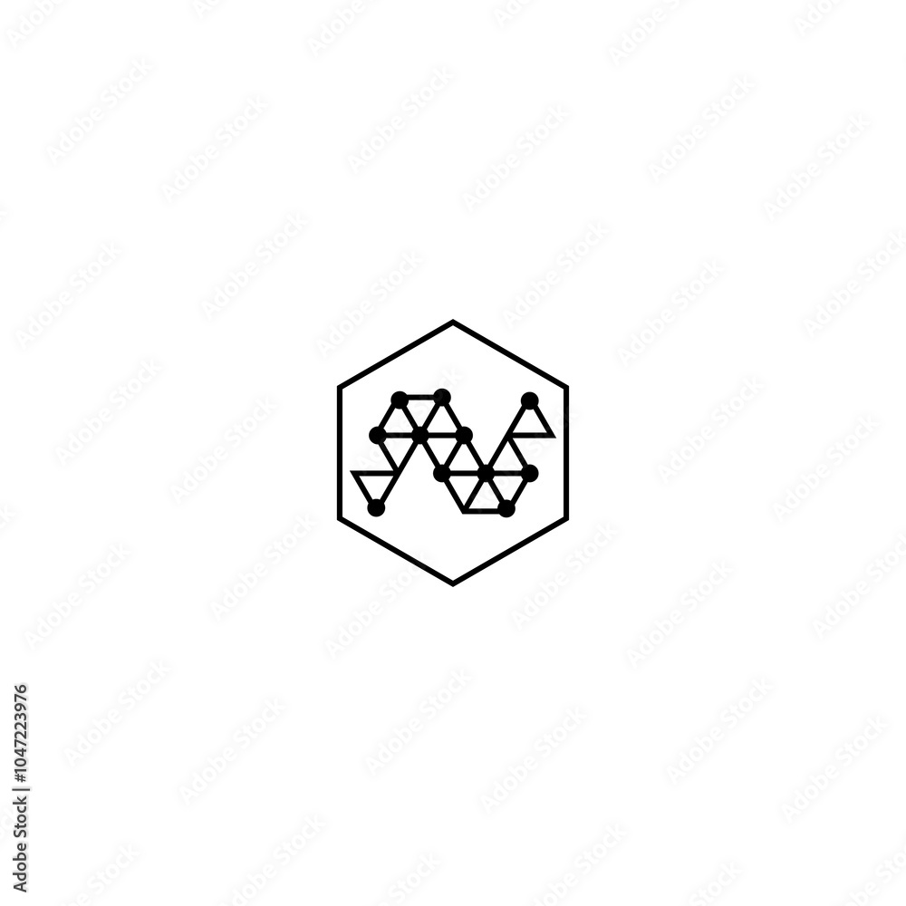 Geometric Letter N Logo: A minimalist and modern logo design featuring the letter N constructed from interconnected triangles within a hexagon, representing connectivity, innovation. Geometric Letter N Logo: A minimalist and modern logo design featuring the letter N constructed from interconnected triangles within a hexagon, representing connectivity, innovation.