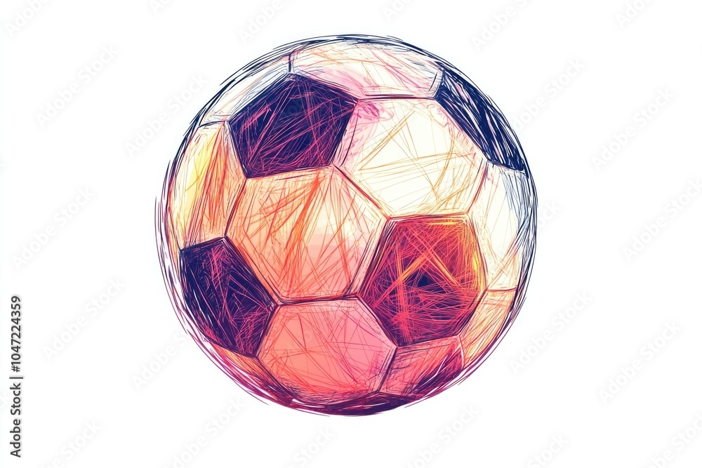 Fototapeta premium A close-up image of a soccer ball on a plain white background, ideal for sports-related designs and graphics