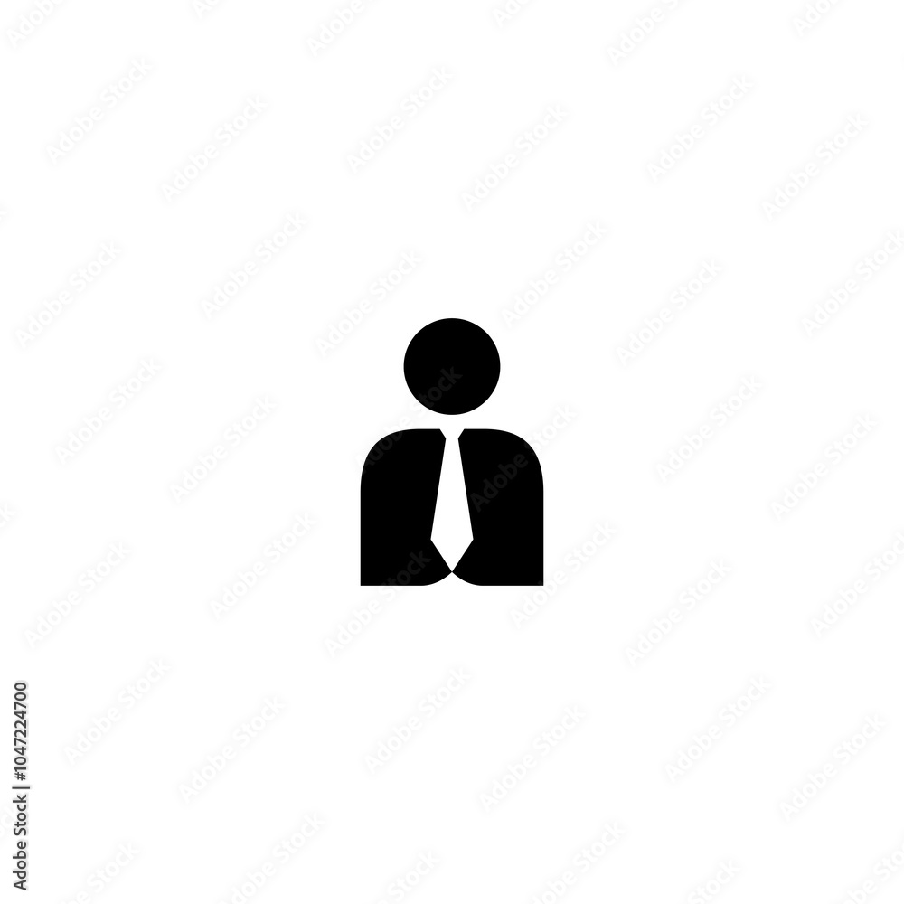 3D icon of a businessman holding a sign, symbolizing people and concepts in a modern design