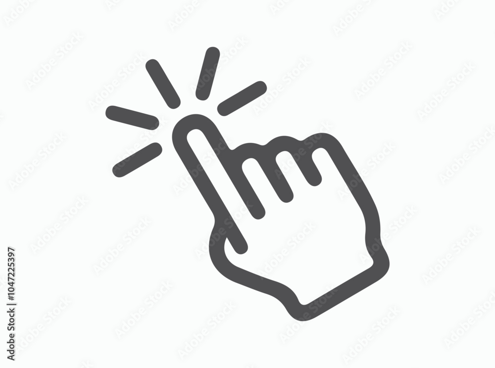 Click icon vector, Mouse pointer arrow, Cursor clicking vector icon. Vector illustration