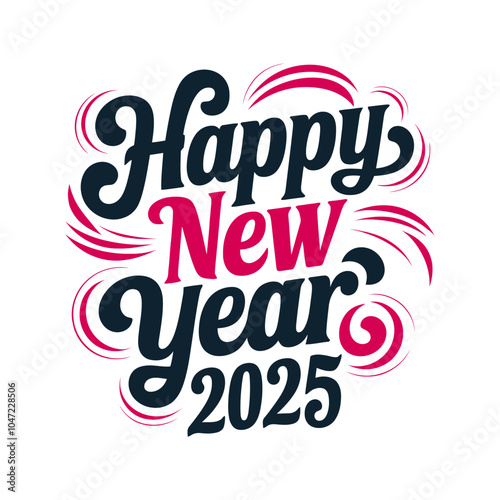 2025 New Year Typography Text. New Year Typography Logo Design