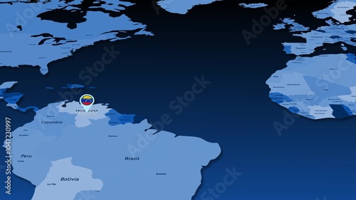 Venezuela flag icon GPS location tracking earth map