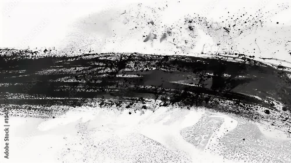 captivating brush stroke transition featuring black white elements 4K footage captures grunge background aesthetics action transitions perfect titles animation effects creative projects