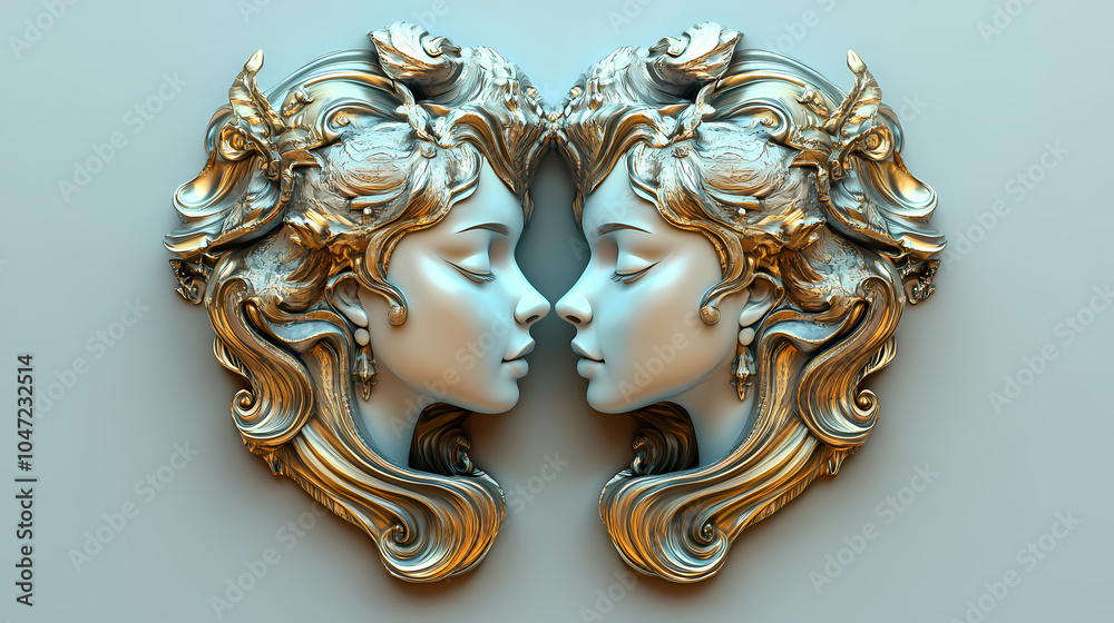 GEMINI zodiac 3d vector image GEMINI zodiac 3d vector image