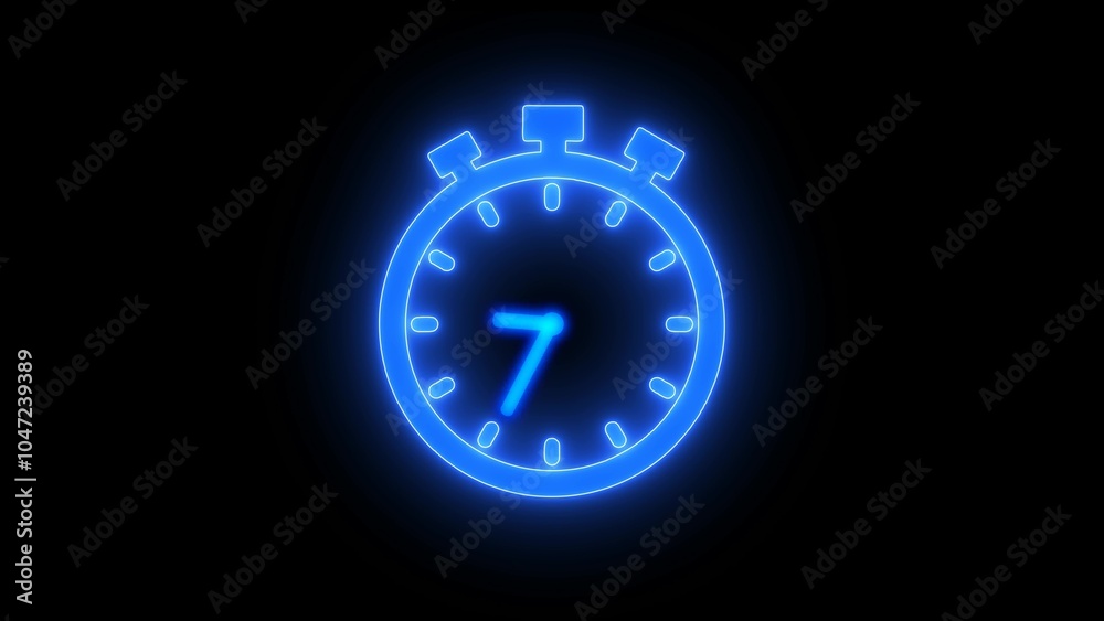 Stop watch clock blue neon black background 1 Stop watch clock blue neon black background 1