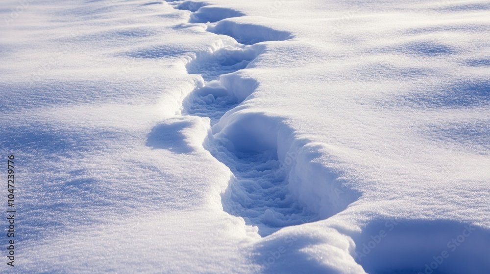 Abandoned snowy trail through winter landscape, layers of snow covering forgotten footpath. Abandoned snowy trail through winter landscape, layers of snow covering forgotten footpath.