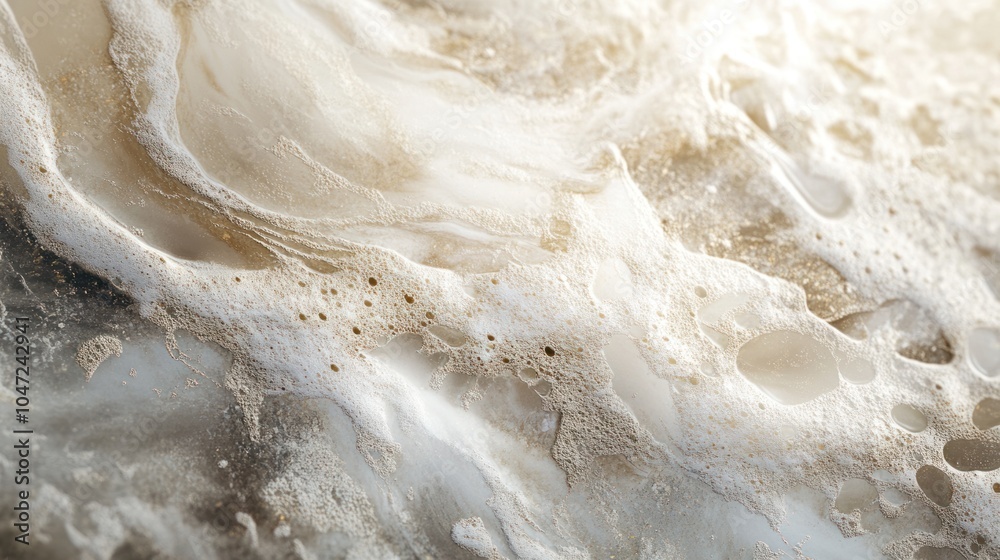 Obraz premium Abstract marble pattern with soft beige and white tones, flowing across the surface.