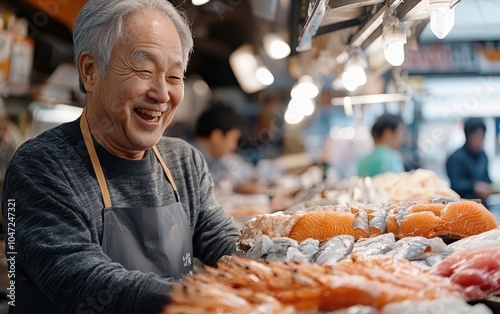 Fresh Seafood Display at Tsukiji Fish Market
