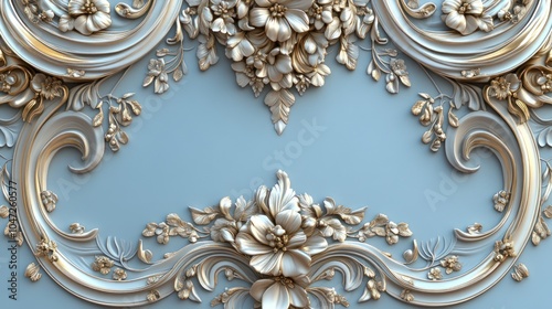 European classic 3D relief, intricate texture, bright colors with high-definition rendering, traditional styling.