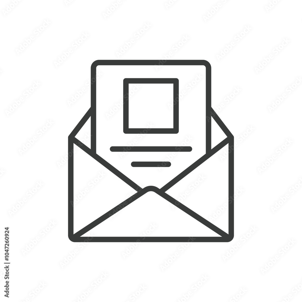 Incoming letter, in line design. Incoming, letter, mail, communication, notification, envelope, message on white background vector. Incoming letter editable stroke icon Incoming letter, in line design. Incoming, letter, mail, communication, notification, envelope, message on white background vector. Incoming letter editable stroke icon