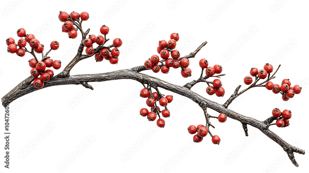 Decorative branch with vibrant red berries Decorative branch with vibrant red berries