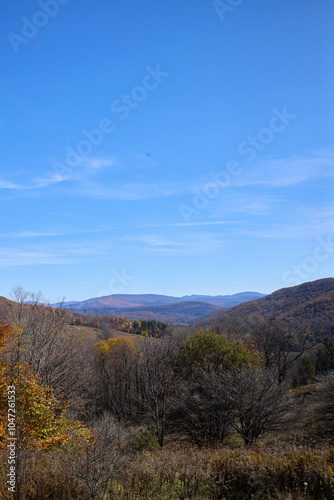 Autumn landscape with mountains. 