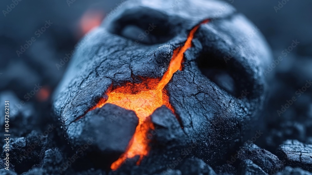 Molten Lava Rock Crack Volcanic Eruption Fire Nature Geology Close Up Molten Lava Rock Crack Volcanic Eruption Fire Nature Geology Close Up