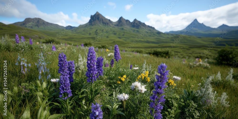 Mountain Meadow Wildflowers Blooming Landscape Photography Mountain Meadow Wildflowers Blooming Landscape Photography