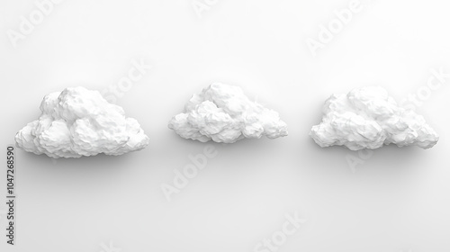 Soft white clouds on a minimalist background