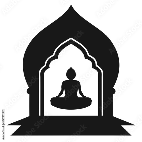 inner sanctum silhouette vector art illustration