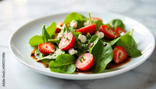 Salad plate of vegetables on a white background, beautifully decorated