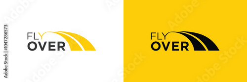 Road street logo fly over modern transport design template vector illustration fit for highway services, bridge, transportation