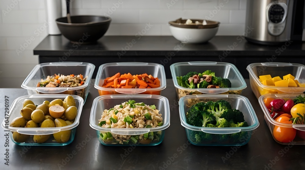 Healthy Meal Prep Containers with Fresh Vegetables and Protein for Balanced Diet . Healthy Meal Prep Containers with Fresh Vegetables and Protein for Balanced Diet .