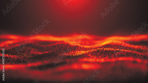 Abstract background with a dynamic wave. Futuristic wave with dots. Big data concept. Abstract technology background. Vector illustration