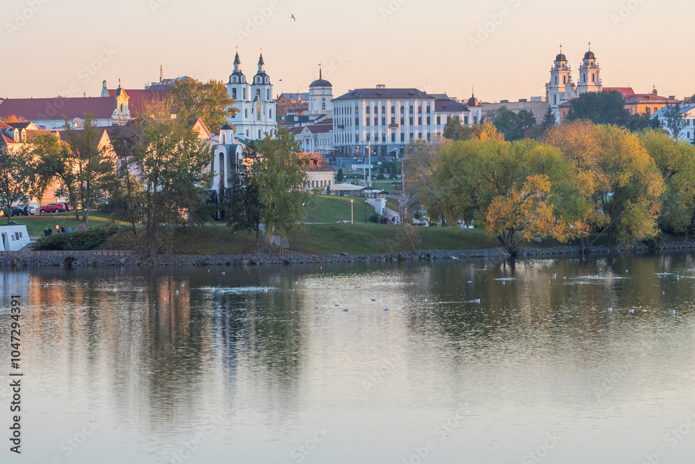 view of Nemiga in the center of Minsk. Belarus view of Nemiga in the center of Minsk. Belarus