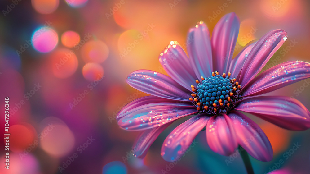 Magical Pink Daisy with Bokeh Background Magical Pink Daisy with Bokeh Background