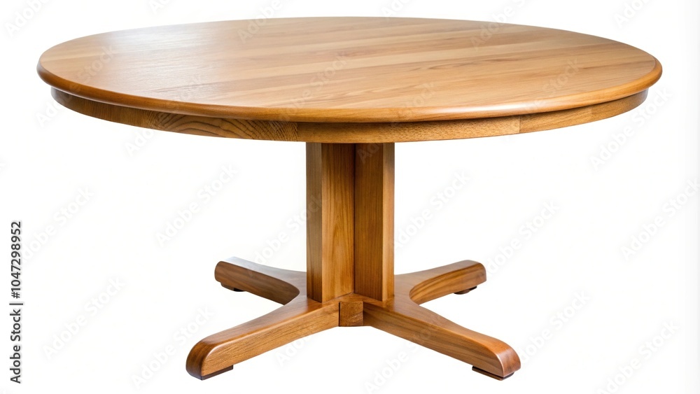 Wooden round table isolated on white background Aerial Wooden round table isolated on white background Aerial