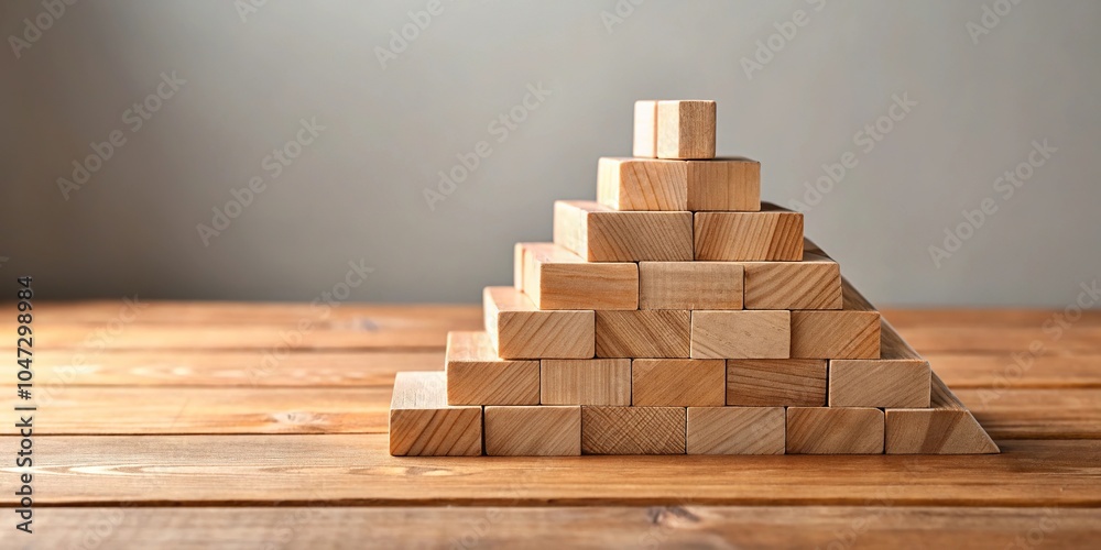 Fototapeta premium Wooden pyramid on table
