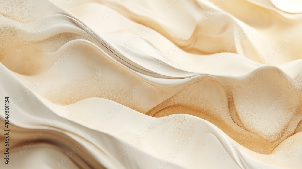 Obraz premium Soft beige marble pattern with flowing, fluid-like texture creating a dynamic look.