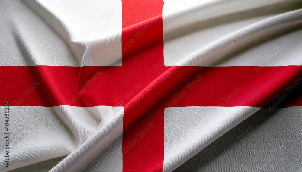 Fototapeta premium England flag waving in the wind. England blowing, soft and smooth silk. Cloth fabric texture ensign background. Use it for national day and country occasions concept