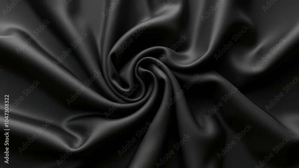 Obraz premium Depicting the smooth texture of black fabric, with soft, rich material, delicate folds, and subtle highlights, capturing the elegance and simplicity of refined fabric in a modern design.