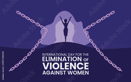 international day for the elimination of violence against women, stop Violence Against Women Banner Background Brocken chain
