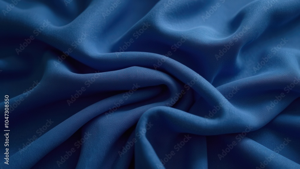 A stunning depiction of deep blue fabric, with intricate texture, soft material, subtle shadows, and delicate folds, emphasizing the refined elegance and simplicity of modern design. A stunning depiction of deep blue fabric, with intricate texture, soft material, subtle shadows, and delicate folds, emphasizing the refined elegance and simplicity of modern design.