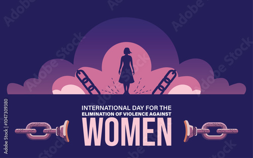 International day for the elimination of violence against women. Vector illustration of white ribbon symbol of violence against women. Suitable for banners, web, social media, greeting cards etc