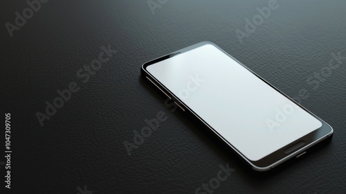 Smartphone Laying on a Black Surface with Blank Screen