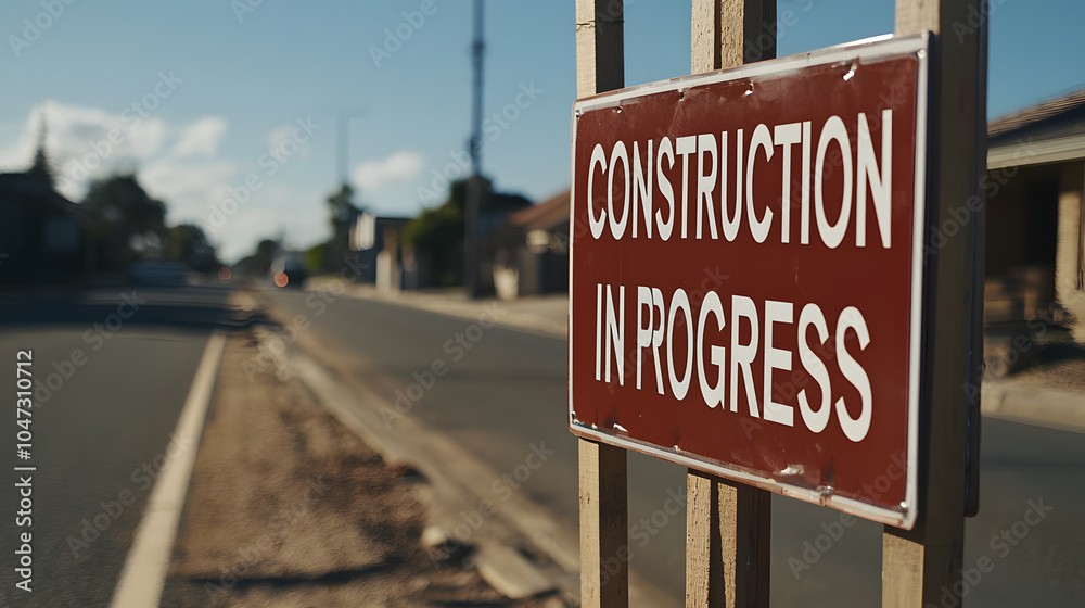 Construction in Progress Sign: A Safety Indicator Highlighting Ongoing ...
