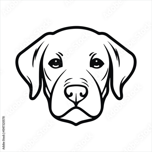 Labrador Dog Face Silhouette - Pet Portrait Logo