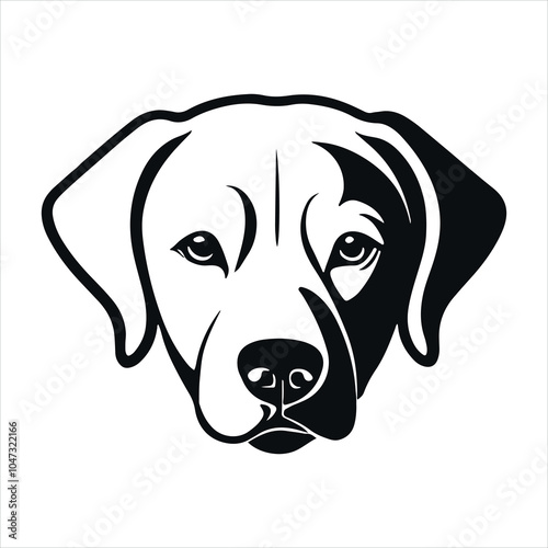 Labrador Dog Face Silhouette - Pet Portrait Logo