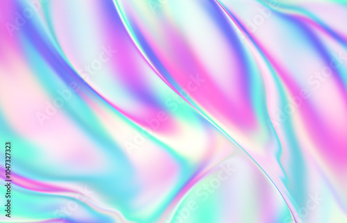 Abstract Liquid Gradient Background. Chrome Backdrop