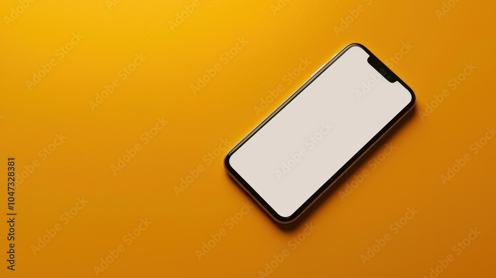 A Smartphone with a White Screen on an Amber Surface A Smartphone with a White Screen on an Amber Surface
