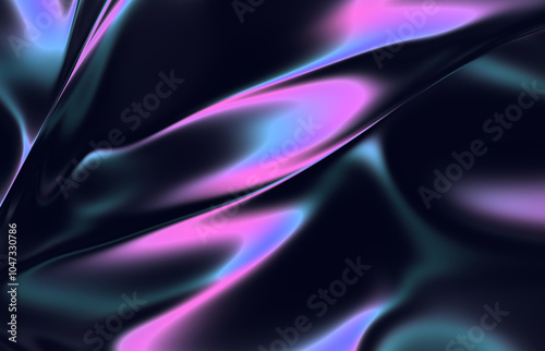 Abstract Liquid Gradient Background. Chrome Backdrop