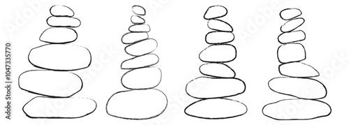 balancing stone logo design zenstone relaxation simple balance illustration template