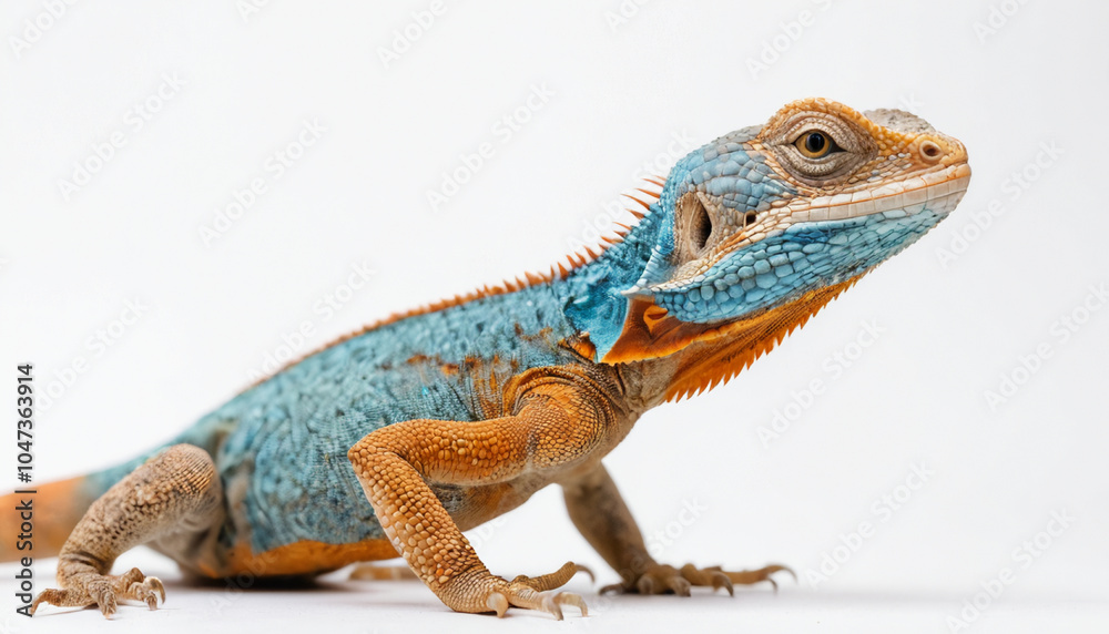 Obraz premium Agama Lizard on white background isolated