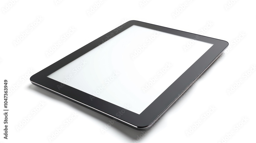 Black Tablet Computer with Blank White Screen Black Tablet Computer with Blank White Screen