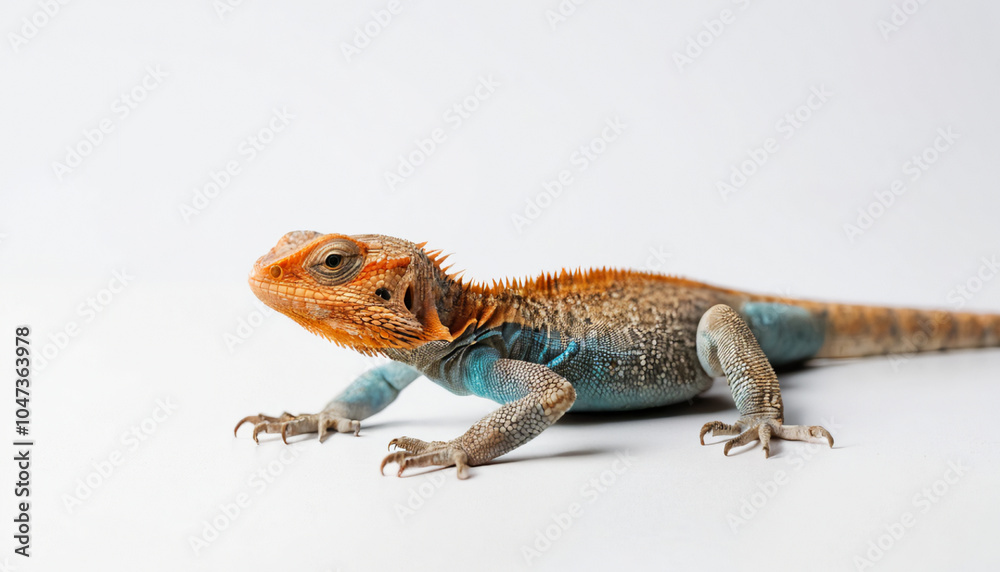 Agama Lizard on white background isolated Agama Lizard on white background isolated