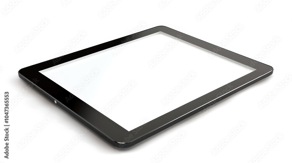 Black Tablet Computer with Blank White Screen Black Tablet Computer with Blank White Screen