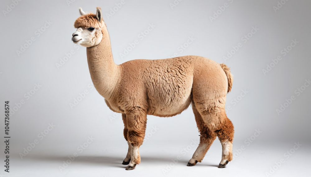 Obraz premium Alpaca on white background full body isolated