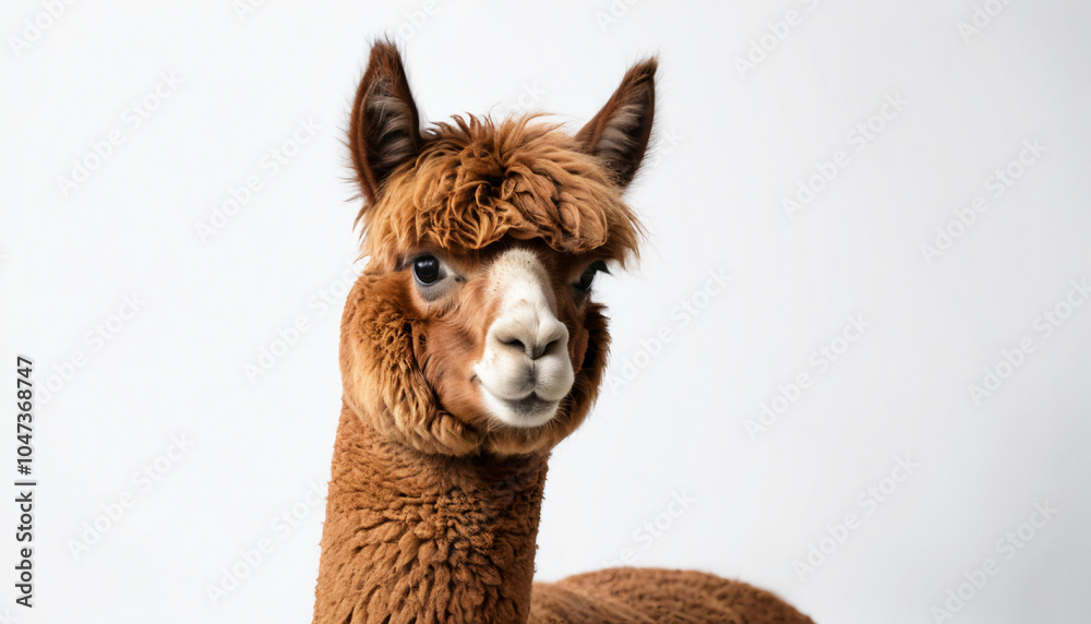 Obraz premium Alpaca on white background full body isolated