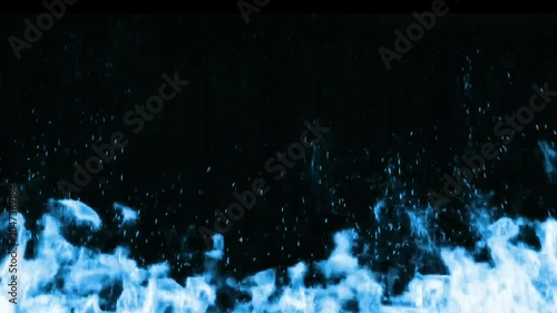 burning blue fire overlay filter background