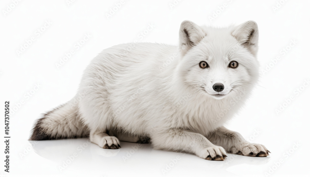 Obraz premium Arctic Fox on white background isolated